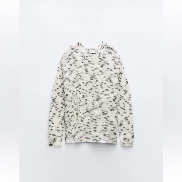 NWT Zara MIXED SLIT KNIT SWEATER - Picture 3 of 10
